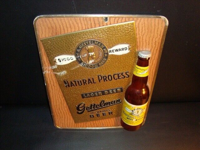 Circa 1940s Gettelman $1000 Beer Composite/Foil Sign, Milwaukee, Wisconsin