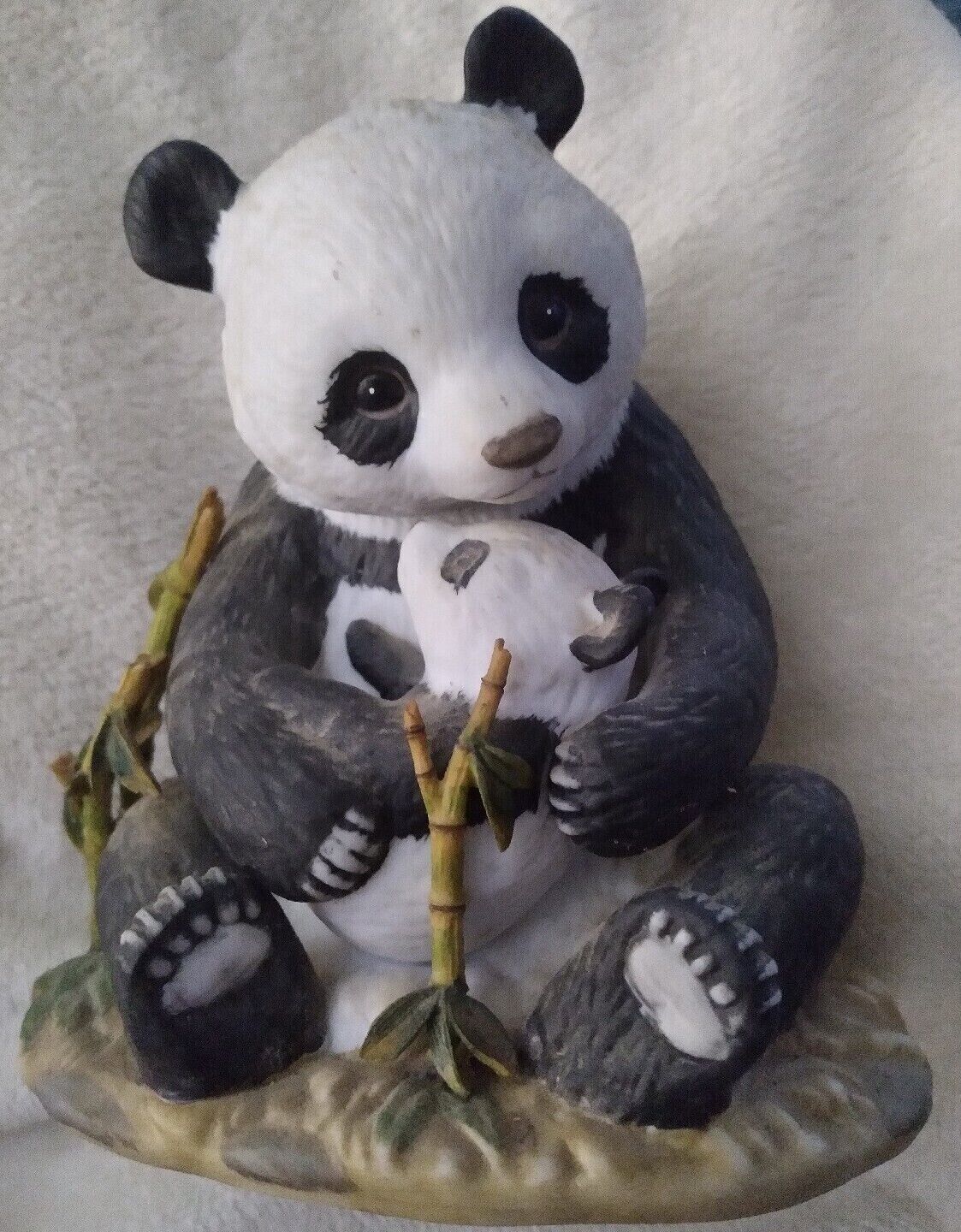 HOMCO Vintage Panda Bear Mama Baby Art Porcelain Bisque Signed Mizuno 5\
