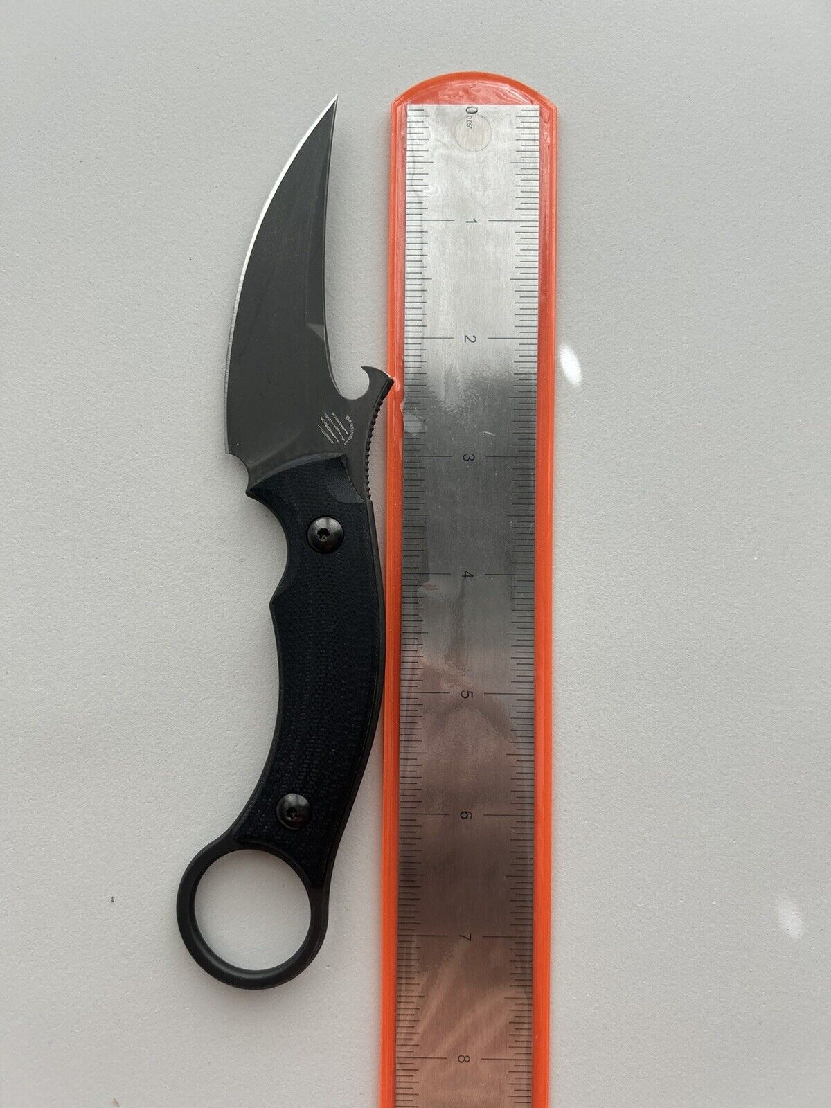 Bastinelli Creations Picolomako Fixed Blade Knife Full Tang Black G10 Handle