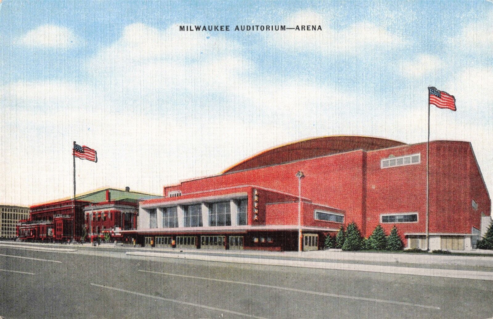 Milwaukee Auditorium WI Wisconsin c1954 Postcard A285