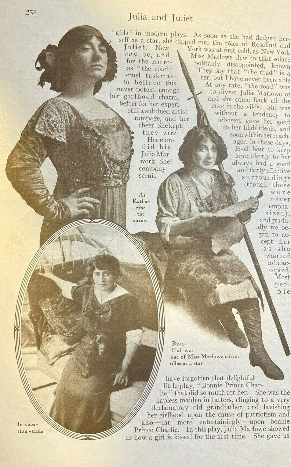 1914 Actress Julia Marlowe illustrated