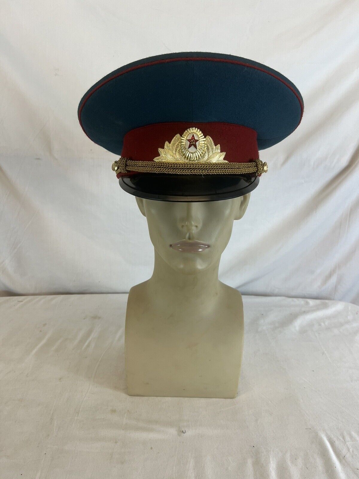 Vintage Soviet Era USSR Russian Military Dress Parade Cap 1989 7 1/4