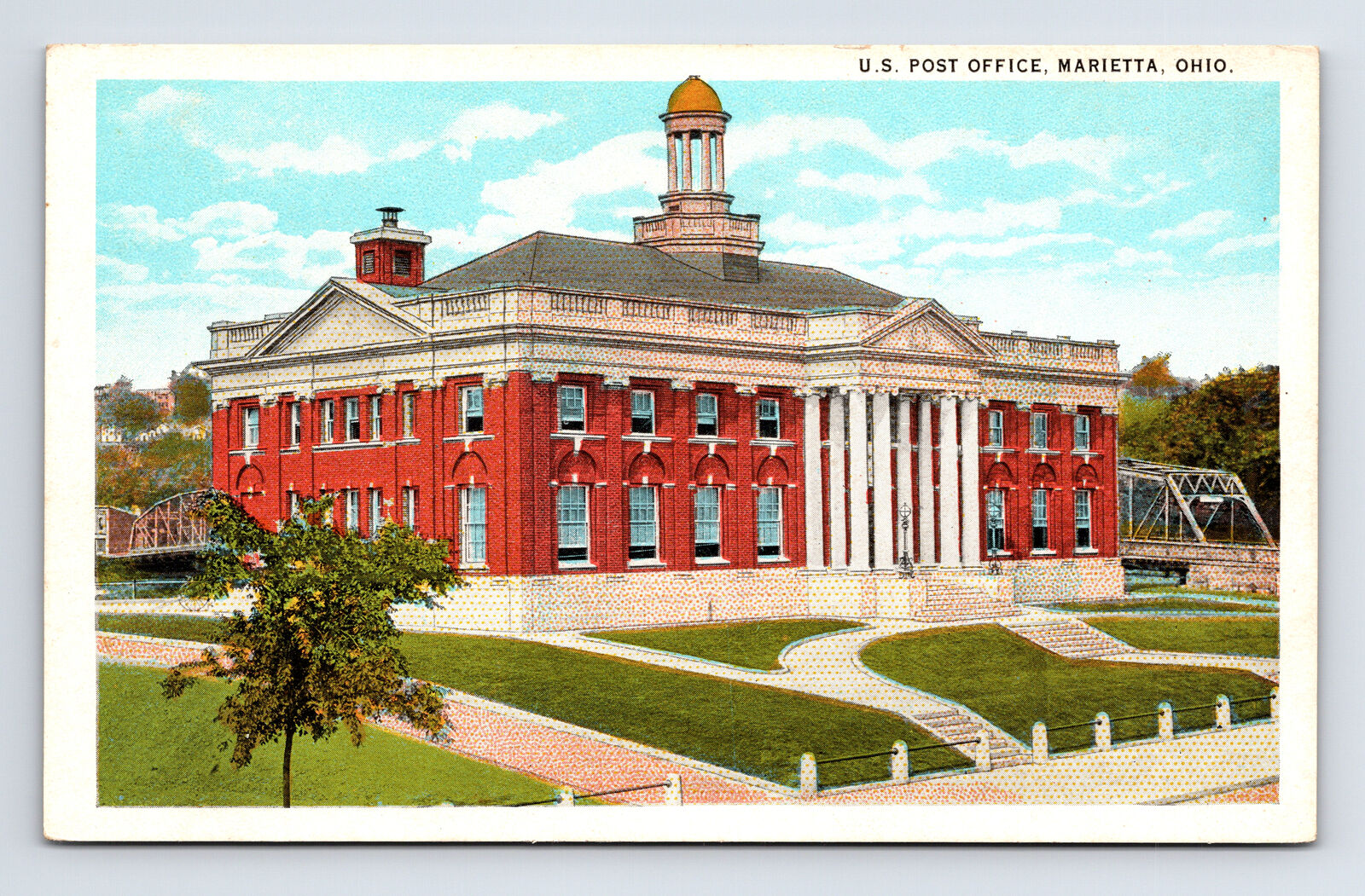WB Postcard Marietta OH Ohio US Post Office