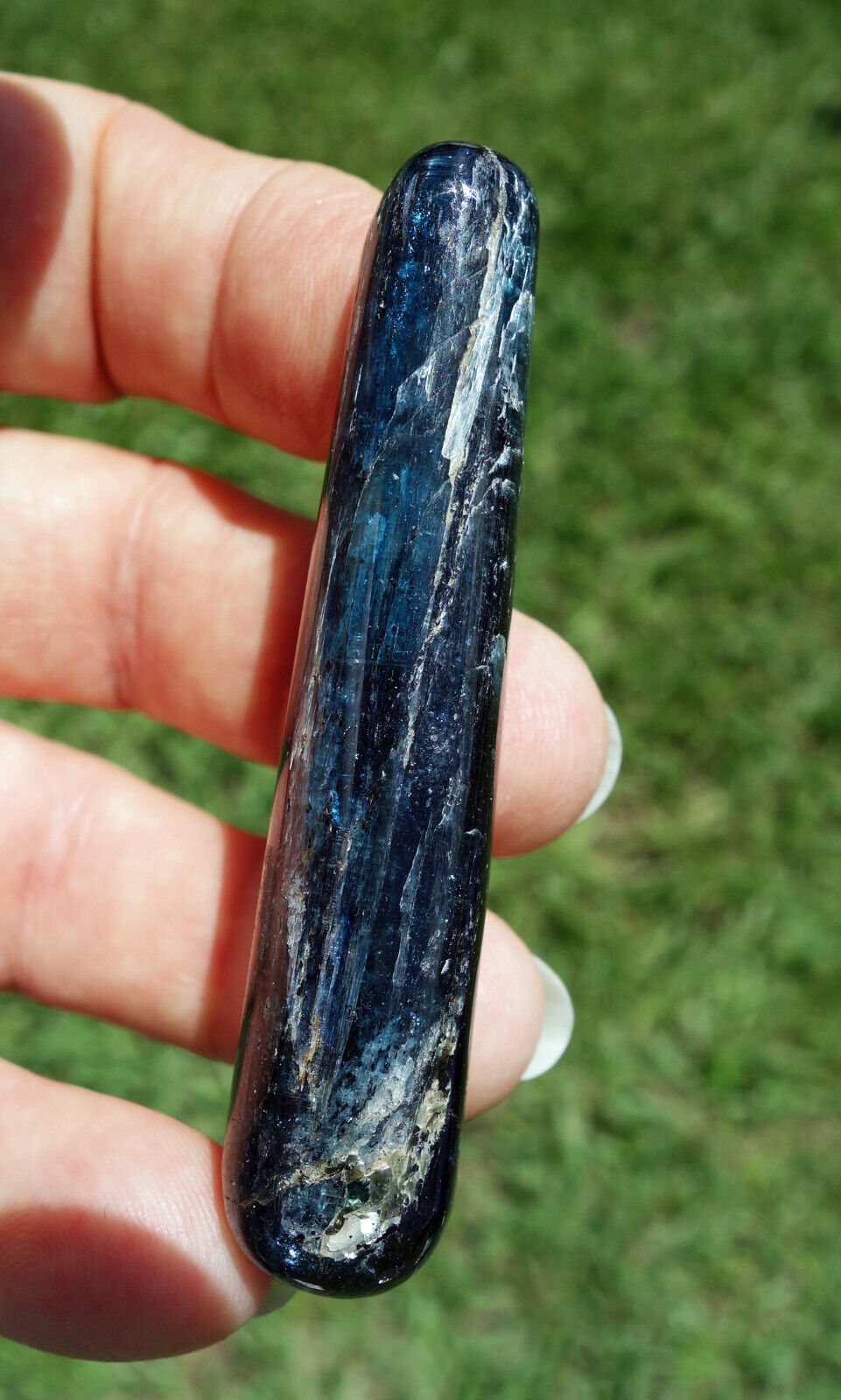 Rich BLUE KYANITE Crystal Healing Polished Massage Wand For Sale