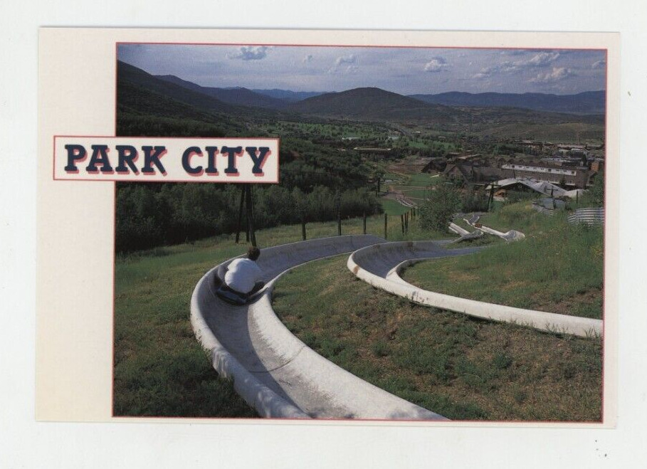 Vintage Postcard    UTAH  ALPINE SLIDE  PARK CITY UNPOSTED CHROME 4X6