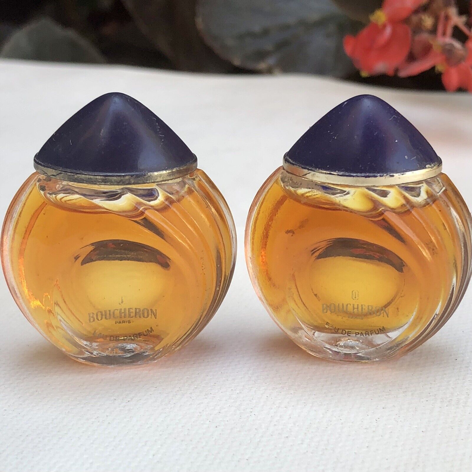 💝LOT OF 2 Vintage BOUCHERON .15oz 4.5ml EDP Mini Travel-Size Perfumes NOS