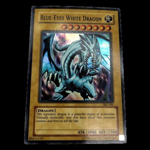Yugioh Blue Eyes White Dragon Card SKE-001 Unlimited Ultra Rare Foil Preowned