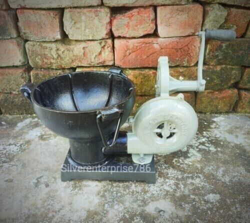 Vintage Style Forge Furnace With Hand Blower Pedal Type Handle Blacksmith