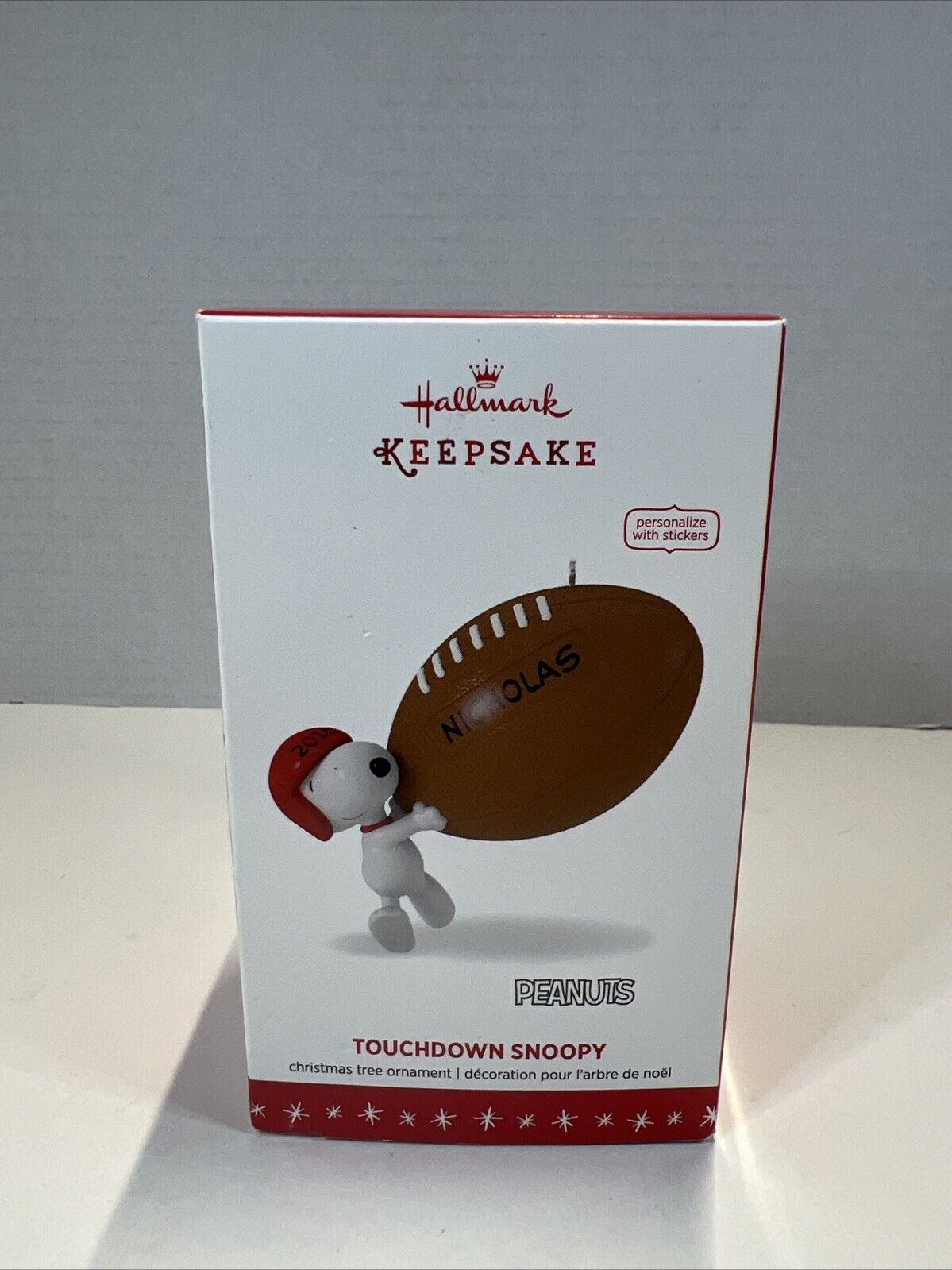 Hallmark Keepsake Peanuts Touchdown Snoopy Football Personalize Ornament 2016