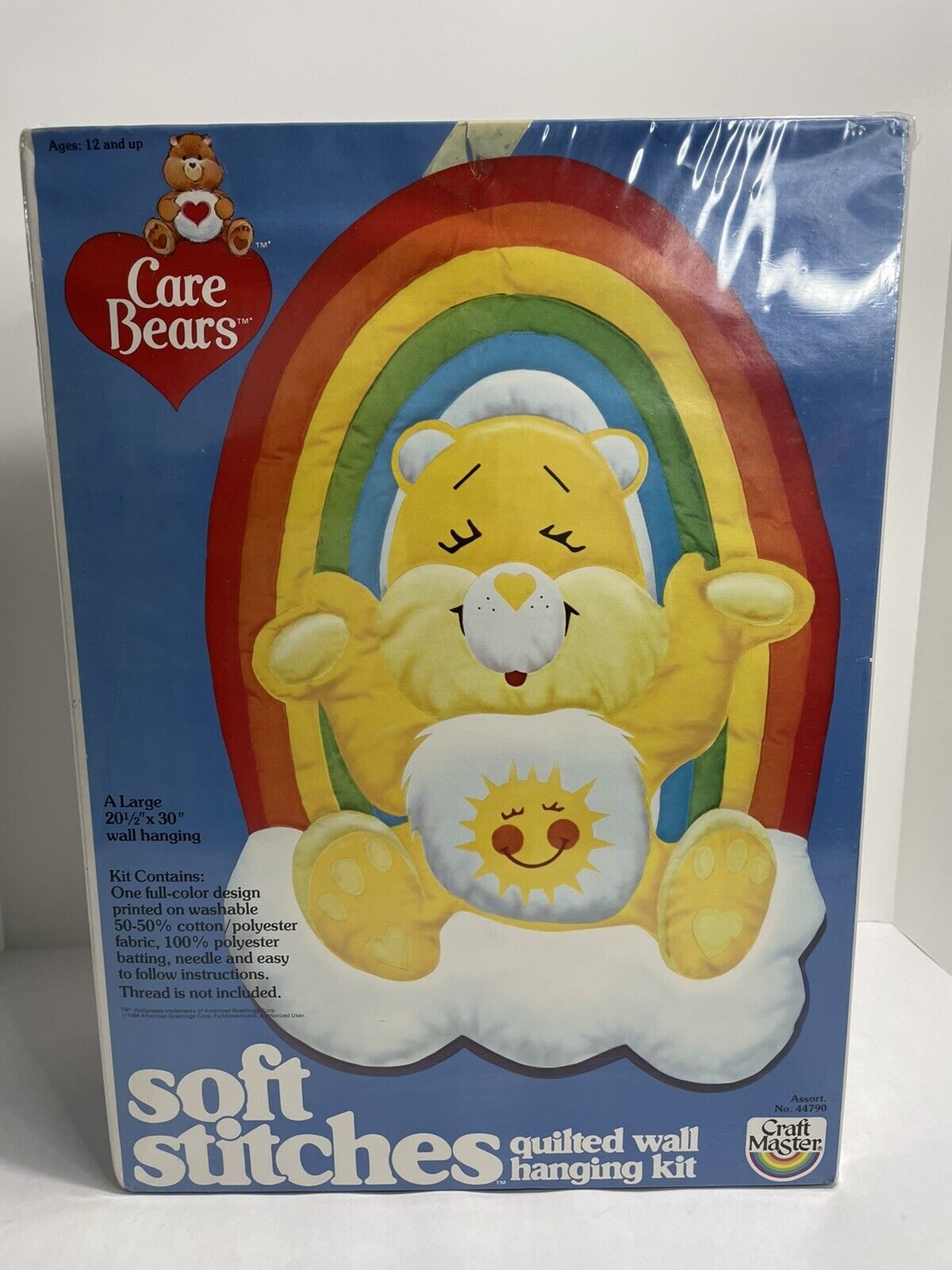 Vintage Care Bears Soft Stitches 1984 Quilted Wall Hanging Kit Craft Masters