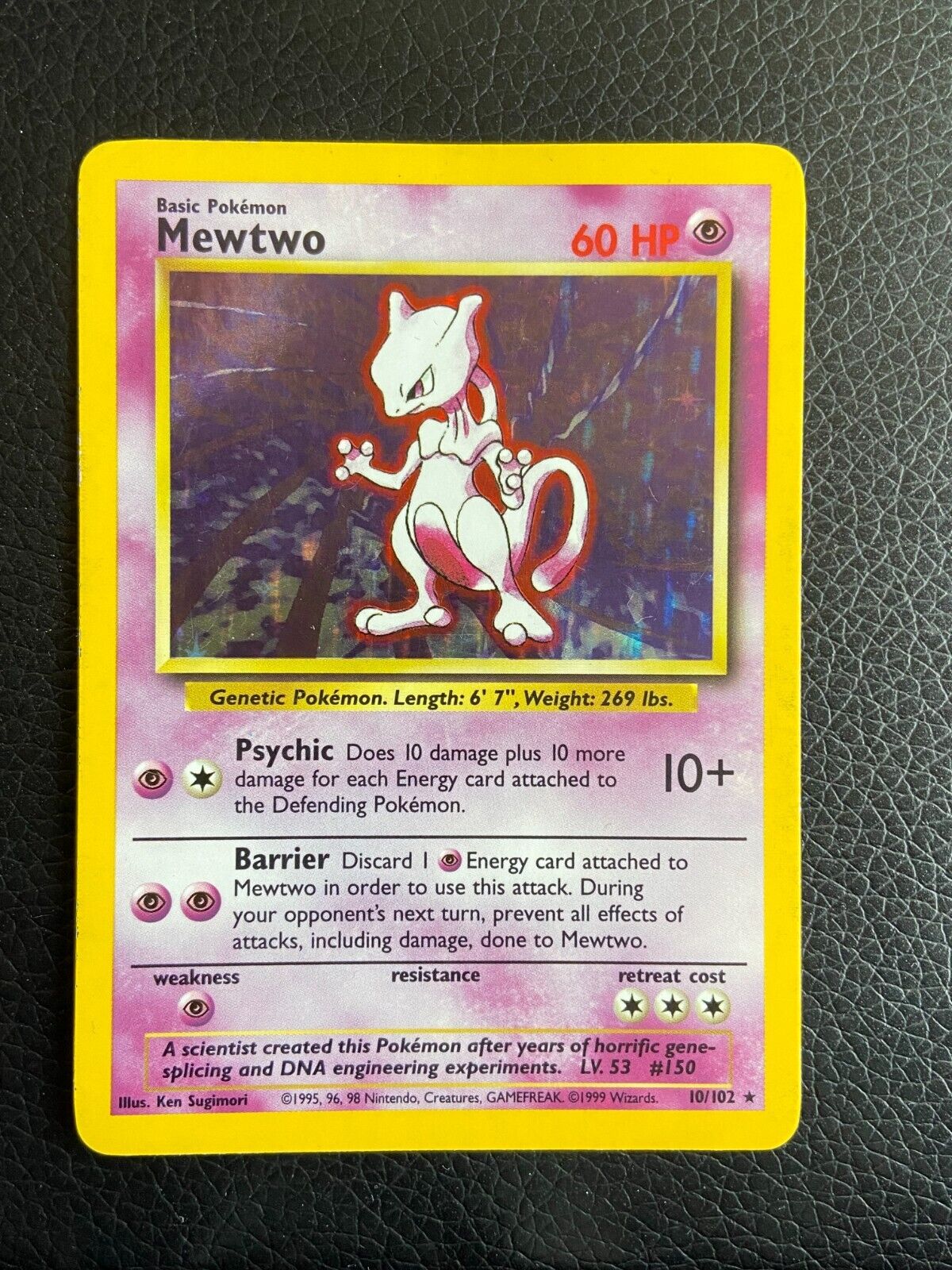 Mewtwo 10/102 Base Set (Pokemon) Holo Rare - MP