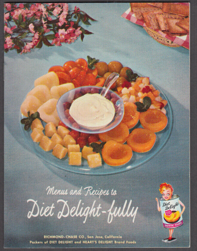 Diet-Delight Canned Fruits & Vegetables Menus & Recipes booklet 1950s