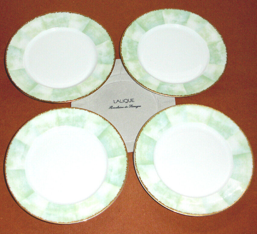 Lalique Porcelaine de Limoges Orchidees SET/4 Bread Tidbit Plate 6.25\