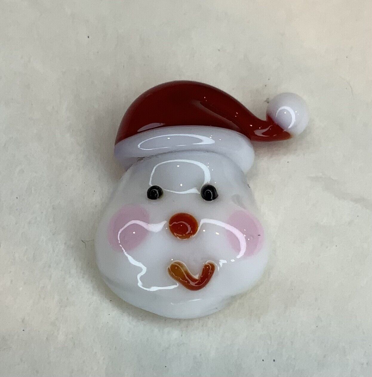 Festive Treasures Mini Glass Christmas SNOWMAN Tiny Collectible Figurine - New