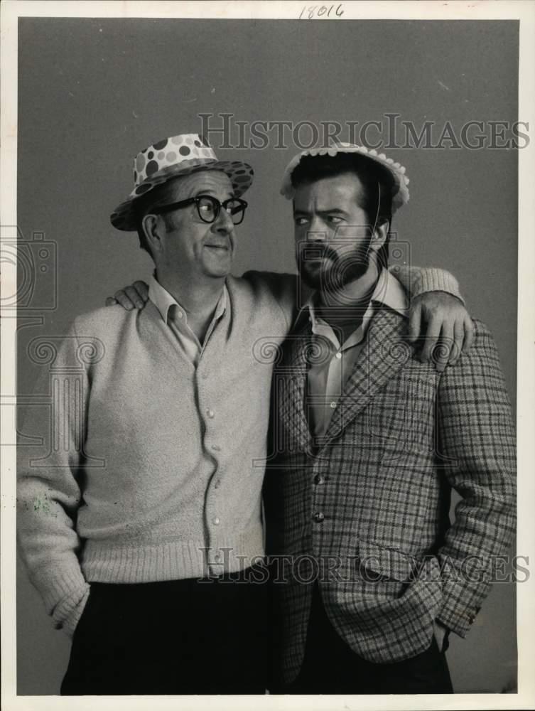 1969 Press Photo Actor Phil Silvers with Colleague in TV scene. - hcp80850