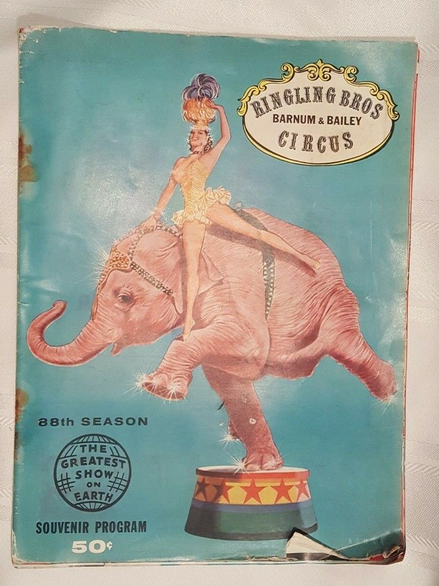 Vintage Rare Ringling Bros Barnum & Bailey Circus Program - 1958 