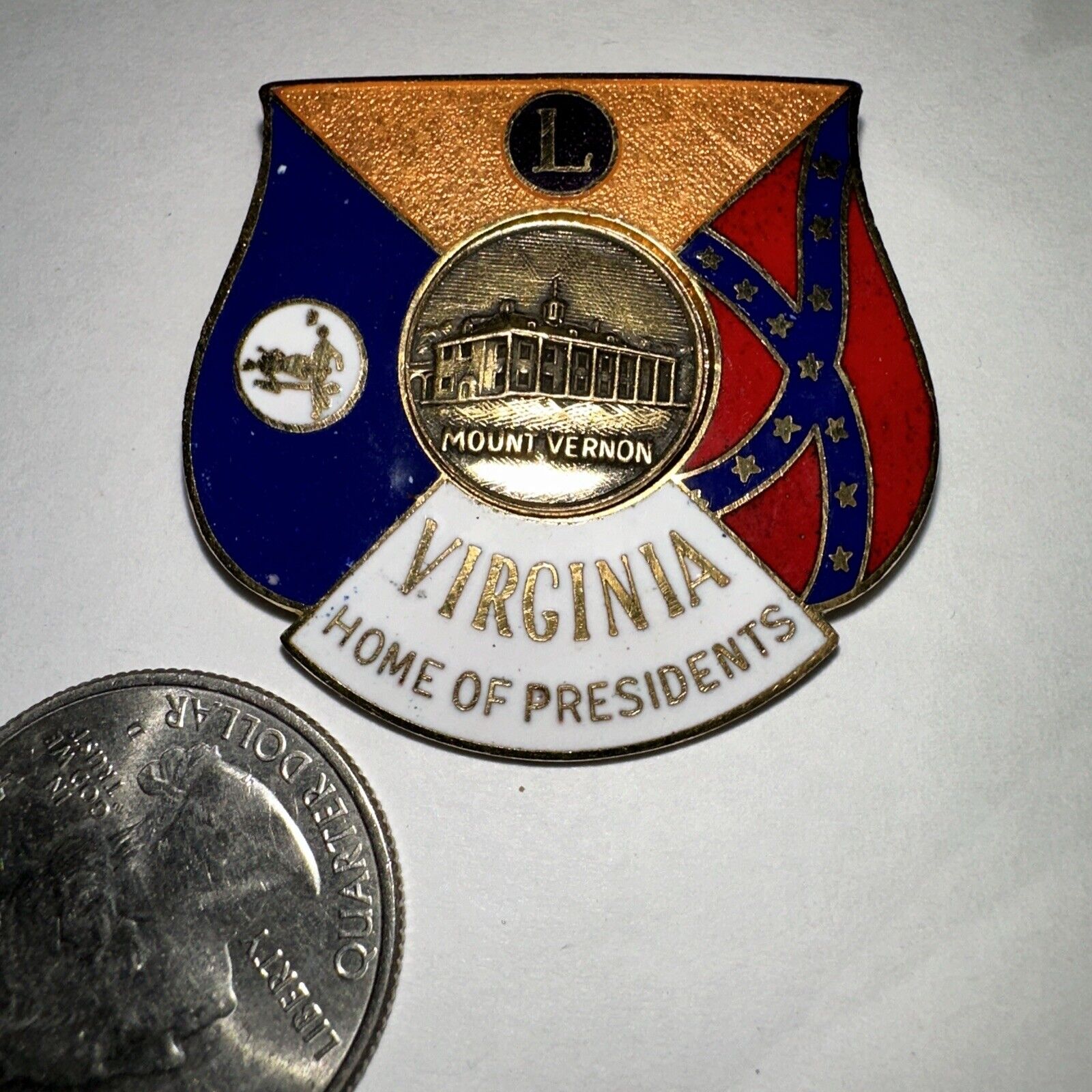 1970 Prestige Mount Vernon Virginia Home Of Presidents MD-24 Lions Club Pin