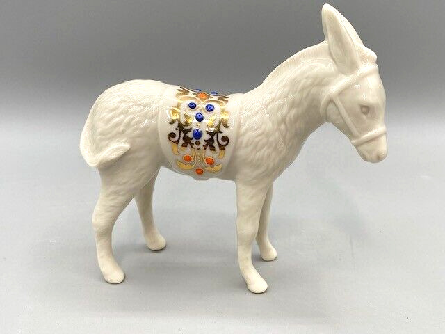 Vintage Lenox China Jewels Collection Christmas Nativity Donkey Figurine 1994