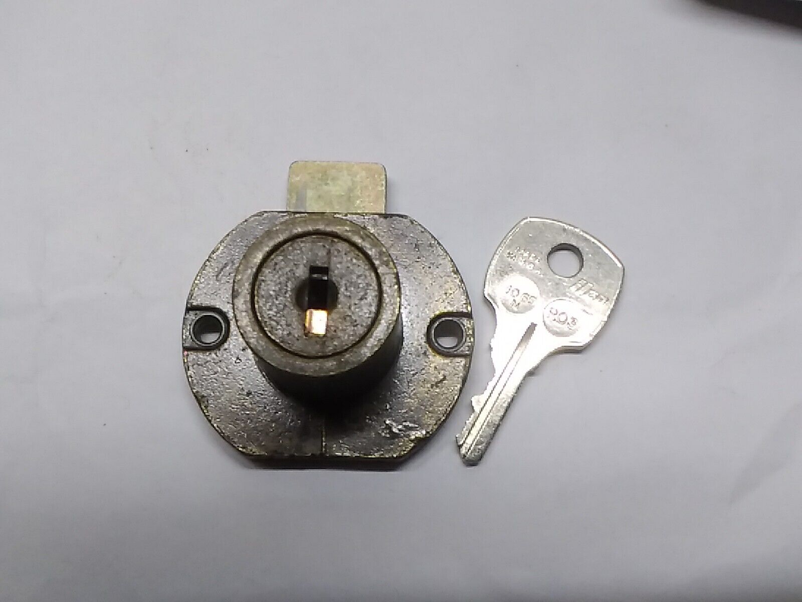 Antique Slot Machine Lock with Key Jennings - Mills Novelty (Rounded)