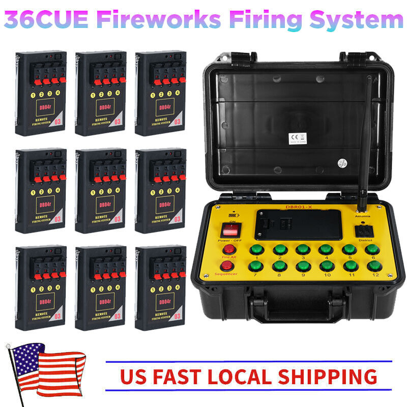 36 Cues ABS Waterproof Case Wireless Fireworks Firing System Remote Control Fire