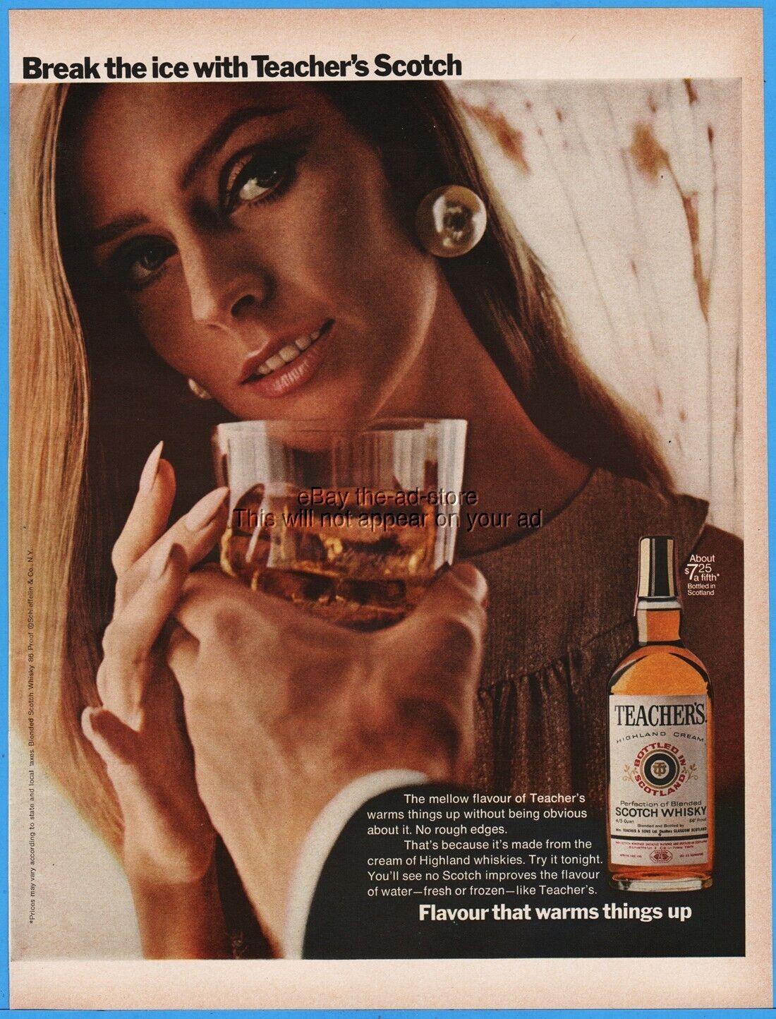 1968 Teacher\'s Highland Cream Scotch Whisky beautiful blonde women photo ad