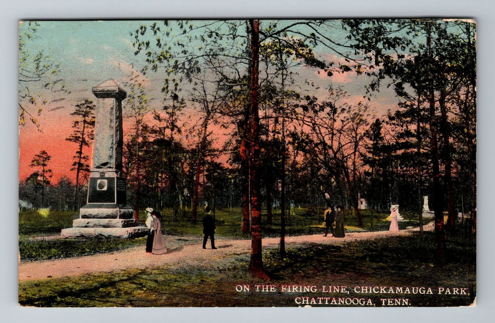 Chattanooga TN-Tennessee, Firing Line, Chickamauga Park, c1912, Vintage Postcard
