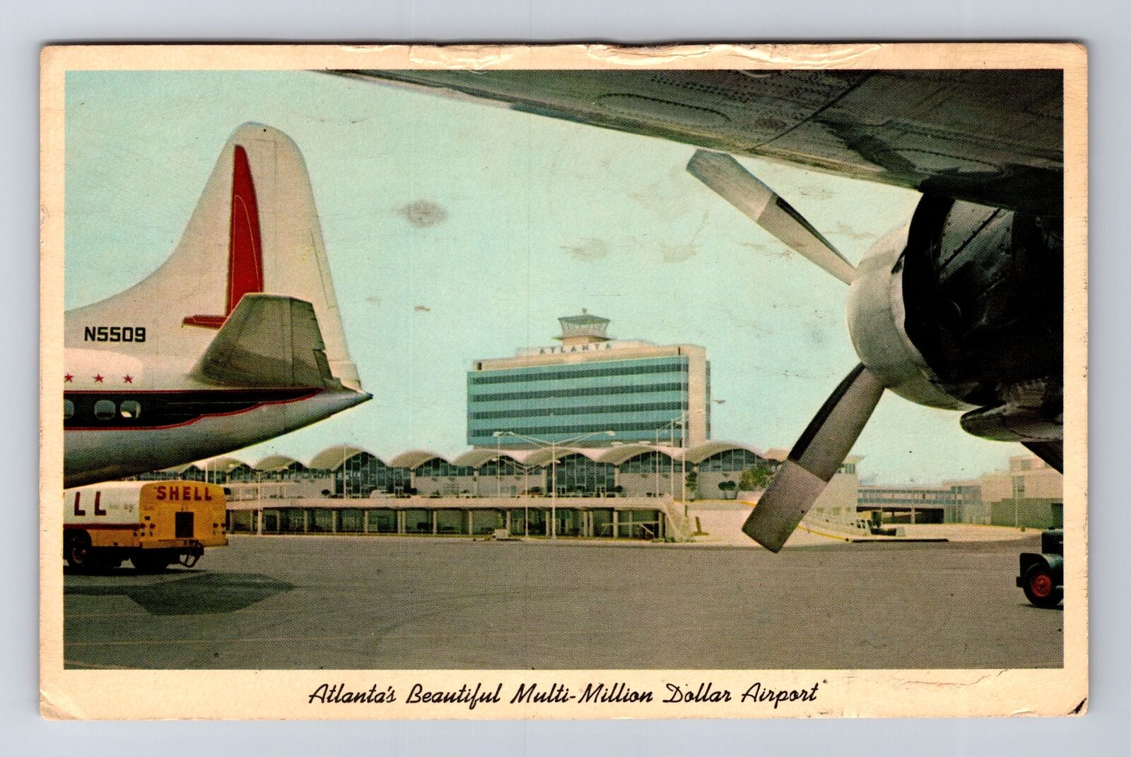 Atlanta GA-Georgia, Atlanta Million Dollar Airport, Vintage Card c1962 Postcard