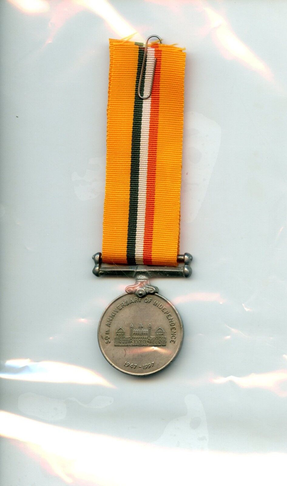 INDIA post-47 - 50th Independence Anniversary Medal, VG w/ new ribbon - UNNAMED 