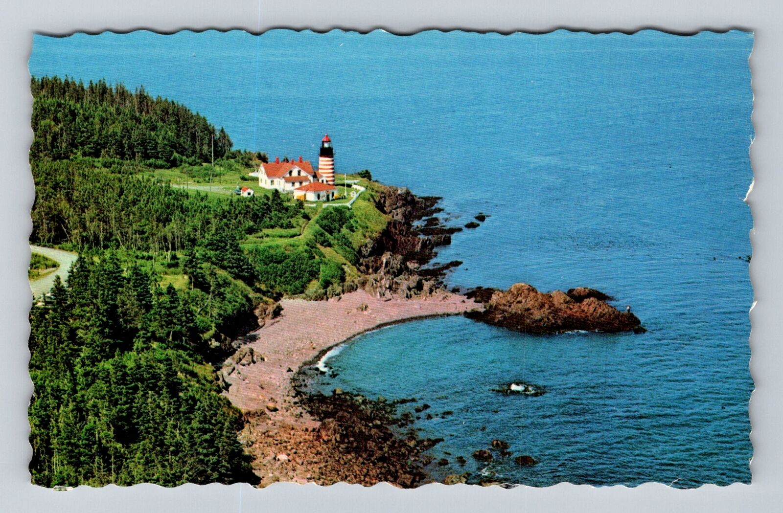 Lubec ME-Maine, West Quoddy Light House, Vintage Souvenir Postcard