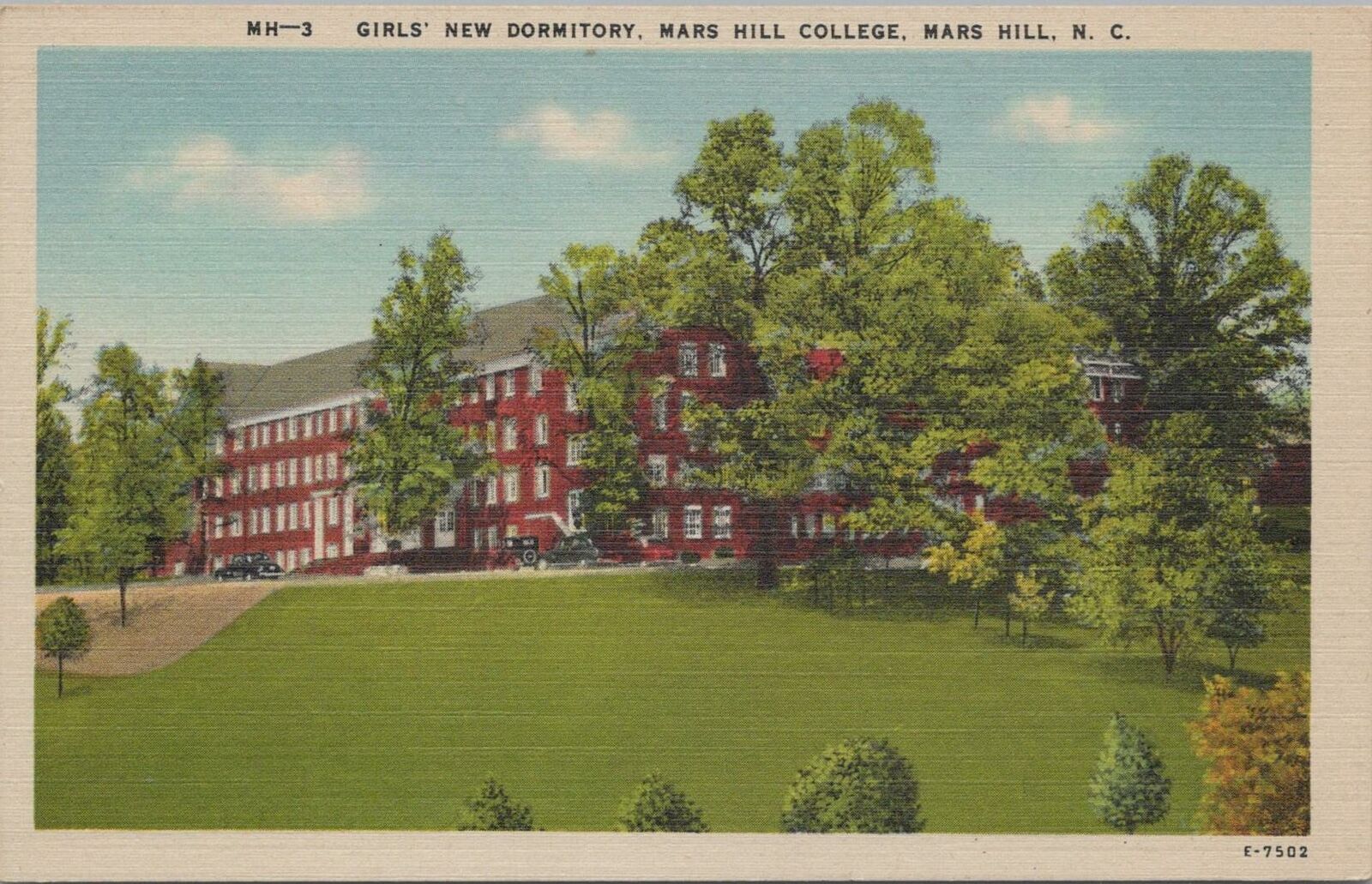 Postcard Girls\' New Dorm Mars Hill College Mars Hill NC 