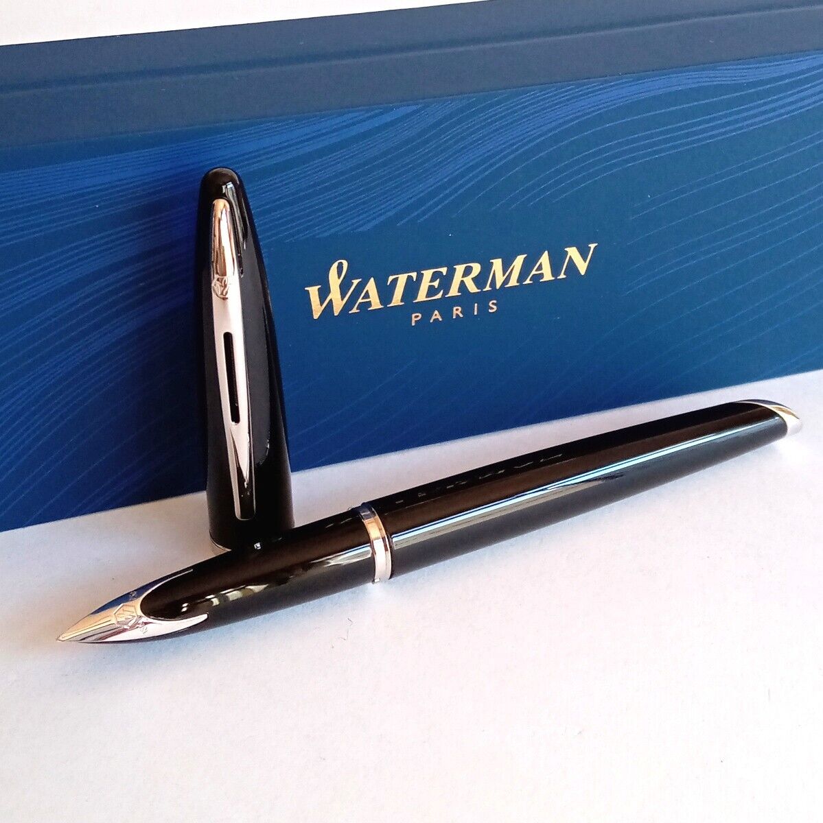 WATERMAN Fountain Pen Karen CAREN Blacksea ST Nib F 18K