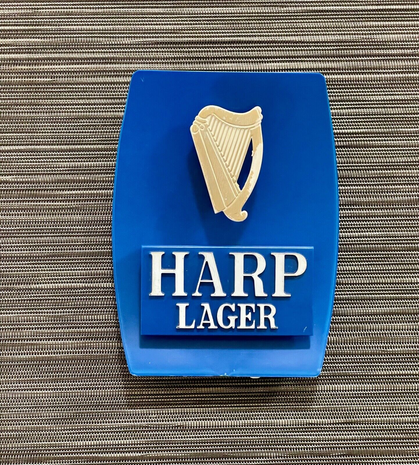 Vintage HARP Irish Lager Pub Bar Plastic Promo Sign Art Deco