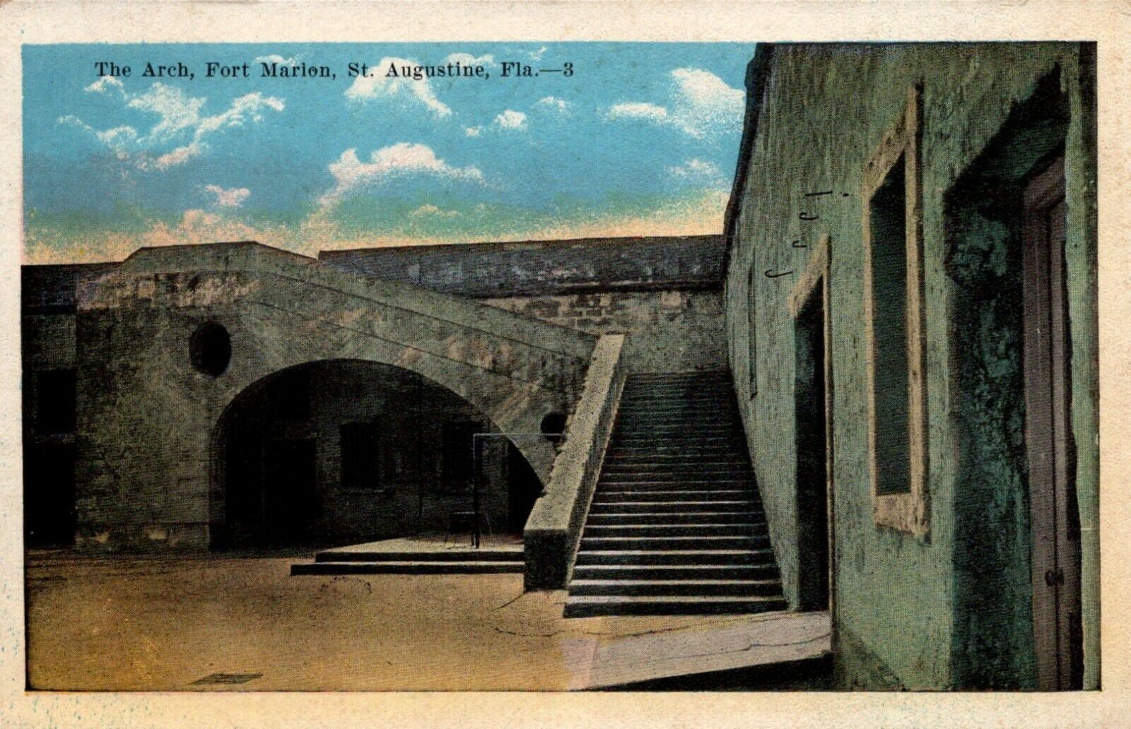 St. Augustine Florida The Arch Fort Marion Vintage Postcard