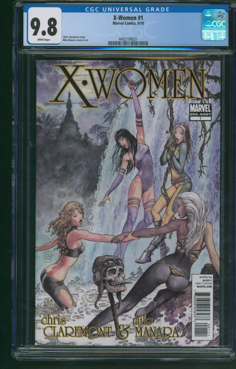 X-Women #1 CGC 9.8 White Pages Milo Manara Cover Art Marvel Comics 2010
