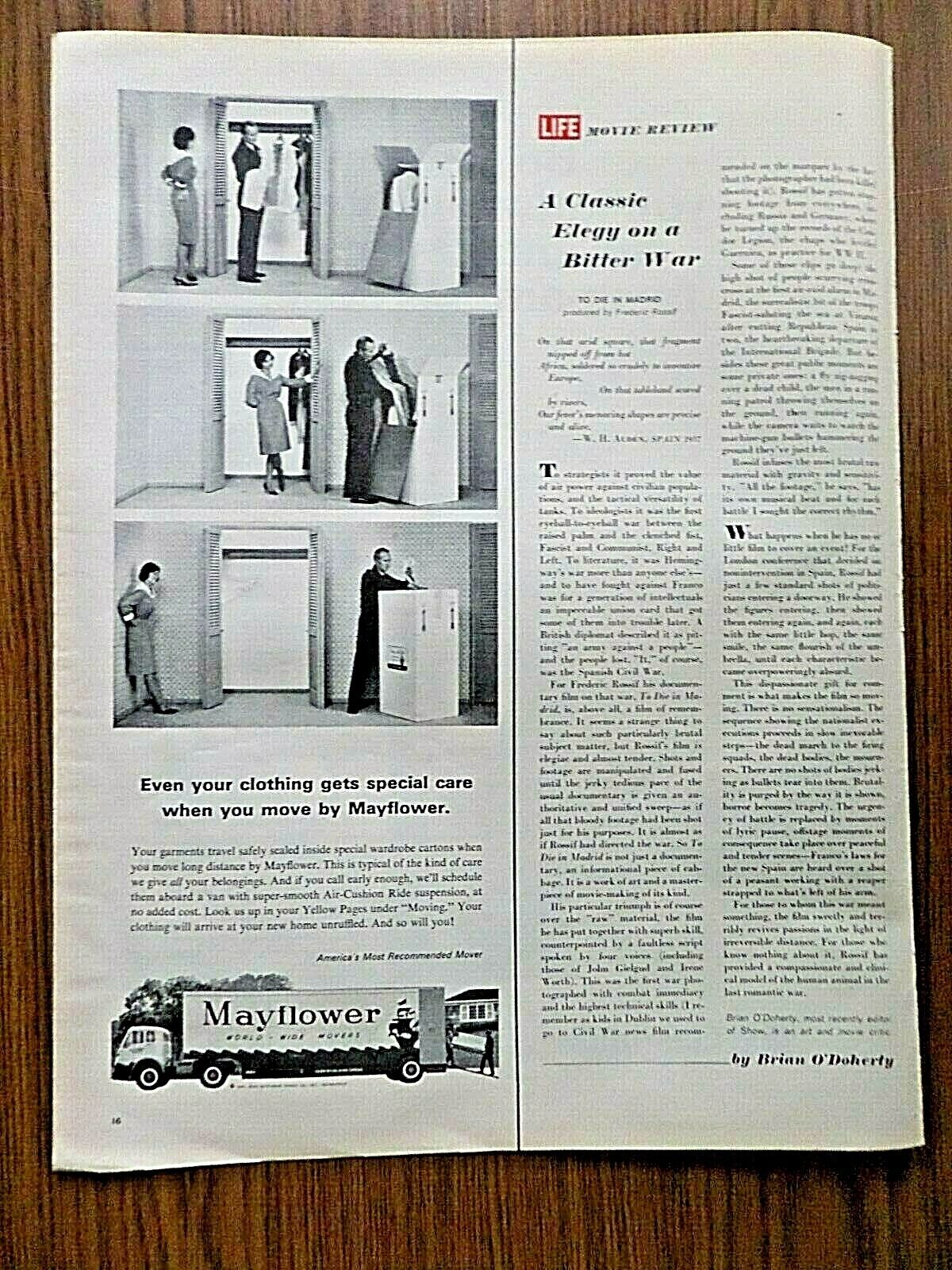 1965 Mayflower Moving Transit Company Ad  Clothing Gets Special Care