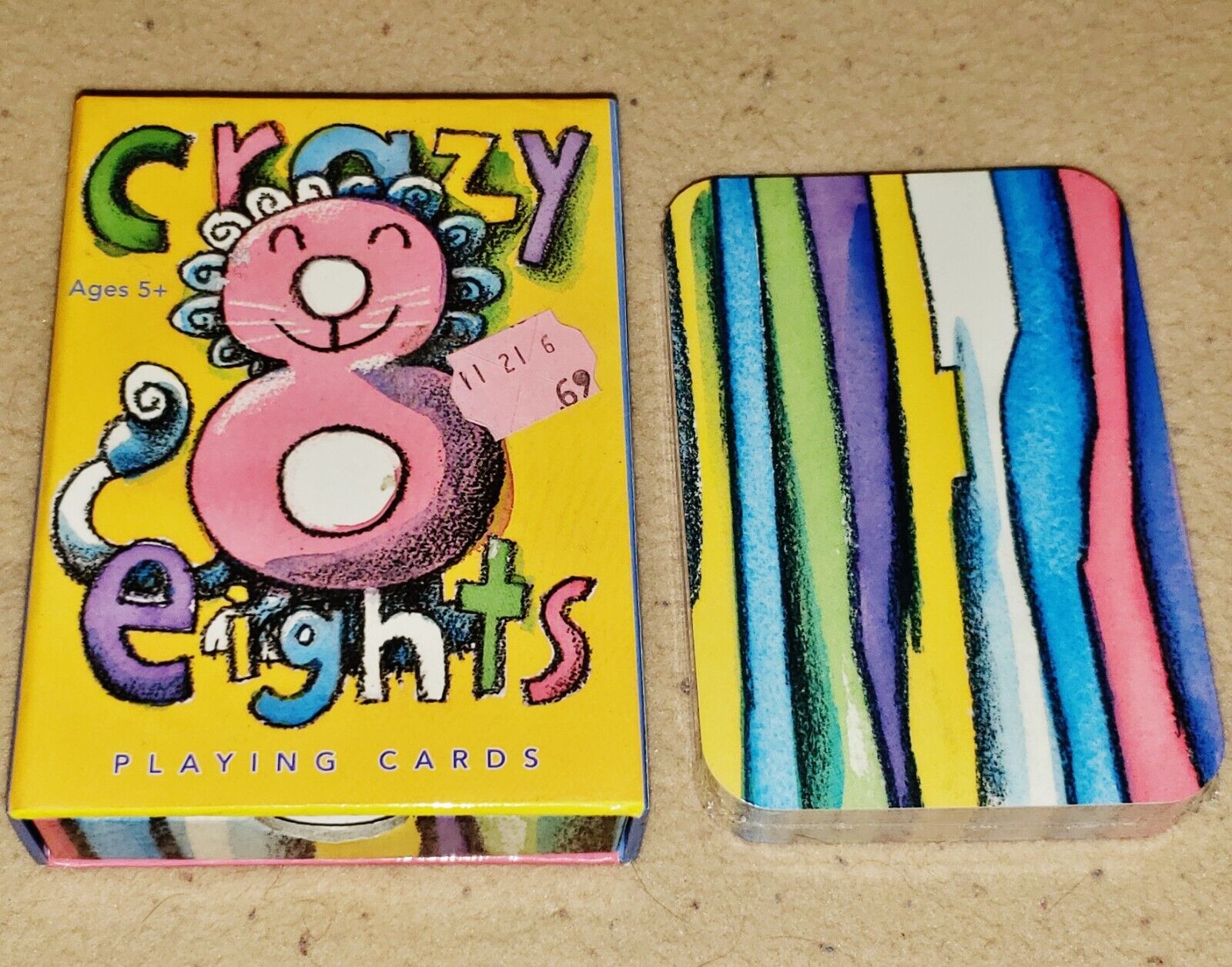 2002 Crazy Eights Playing Cards, Sealed in Original Box - Fun Artistic Design