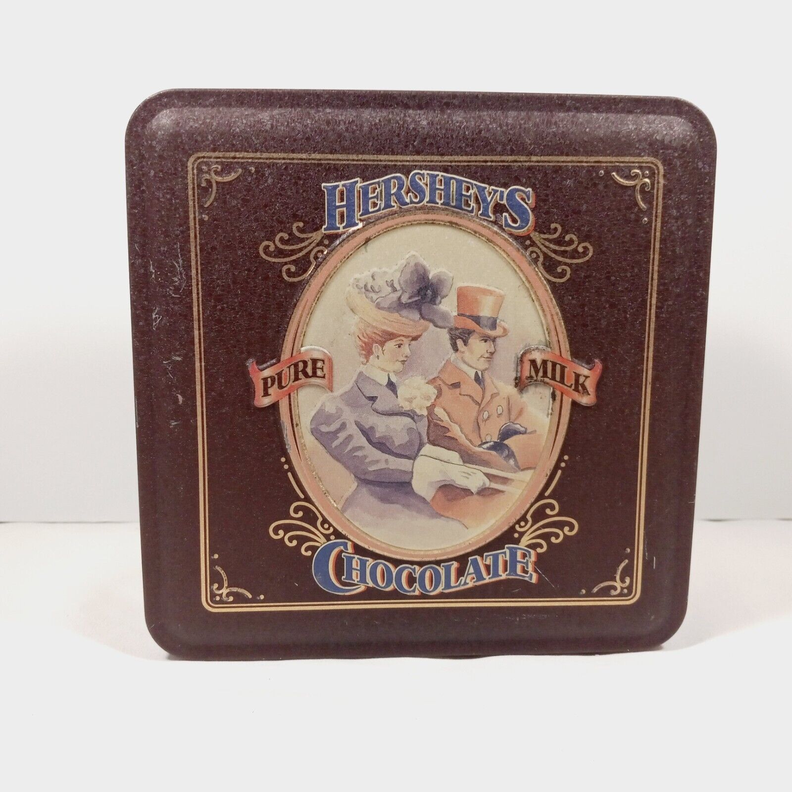 HERSHEY\'S PURE MILK CHOCOLATE 1995 COLLECTOR\'S TIN  VINTAGE EDITION #4 EMBOSSED