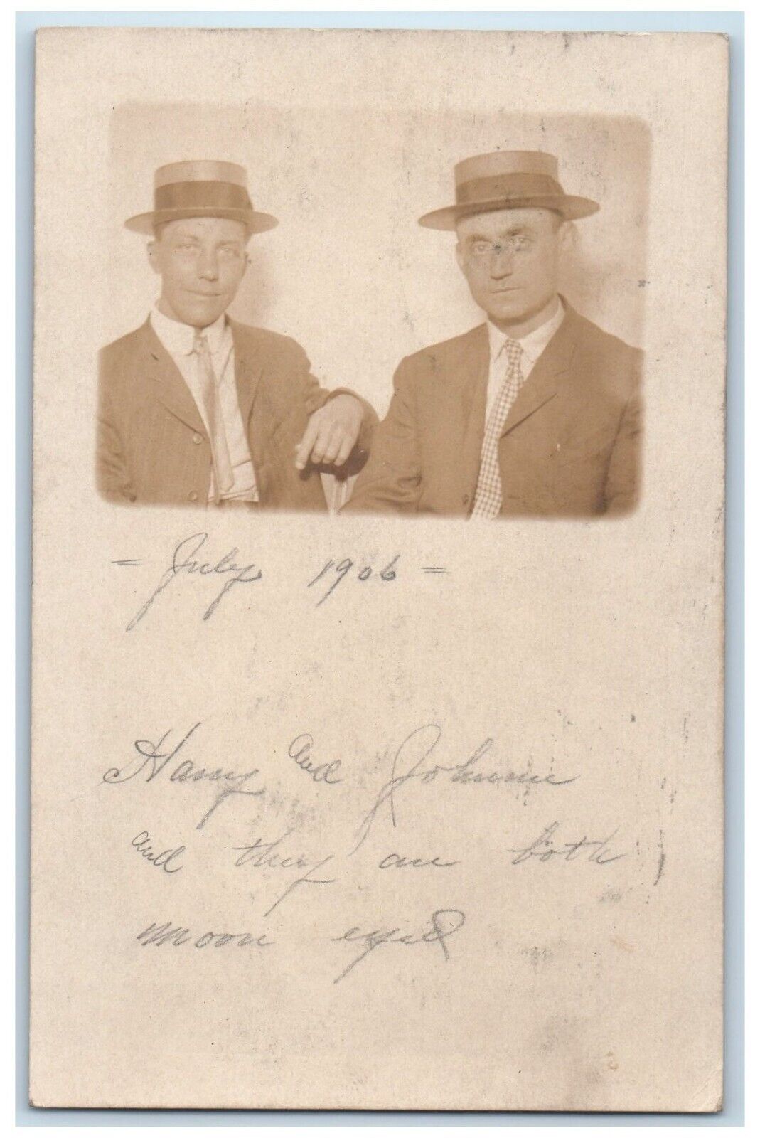 1906 Harry And Joshua Moon Eye Detroit Michigan MI Antique RPPC Photo Postcard