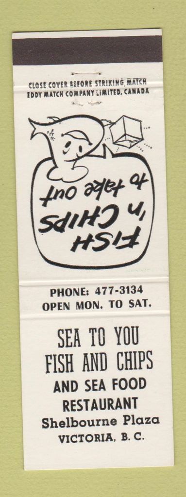 Matchbook Cover - Sea to You Fish and Chips Victoria BC