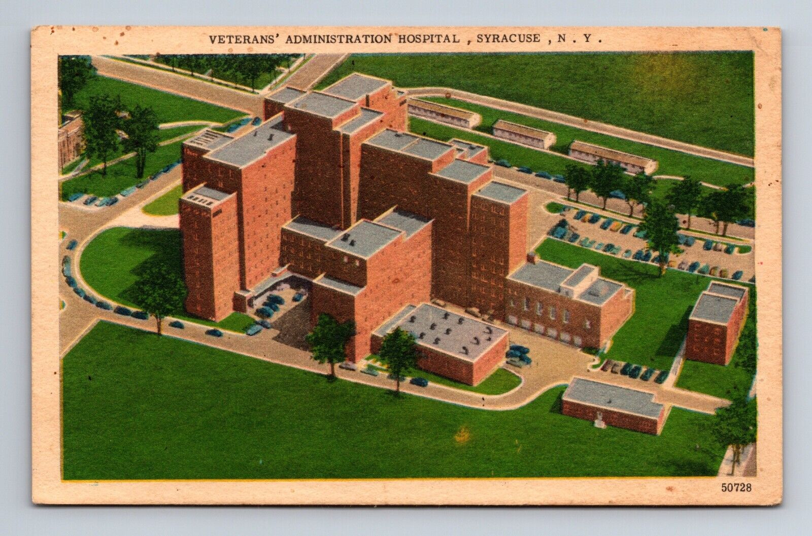 Veterans Administration Hospital Syracuse New York Postcard c1956