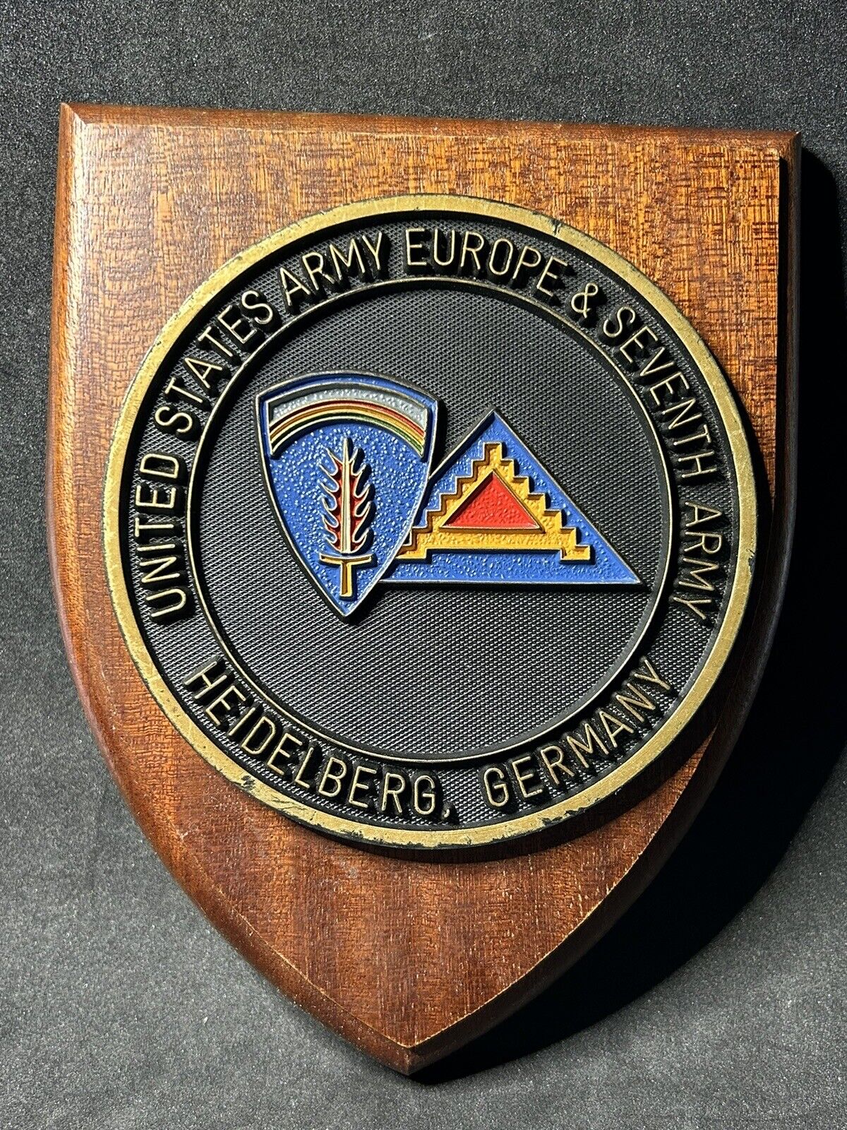 US Army Europe 7th Army Germany Deputy Commander Plaque On Wood for Excellence