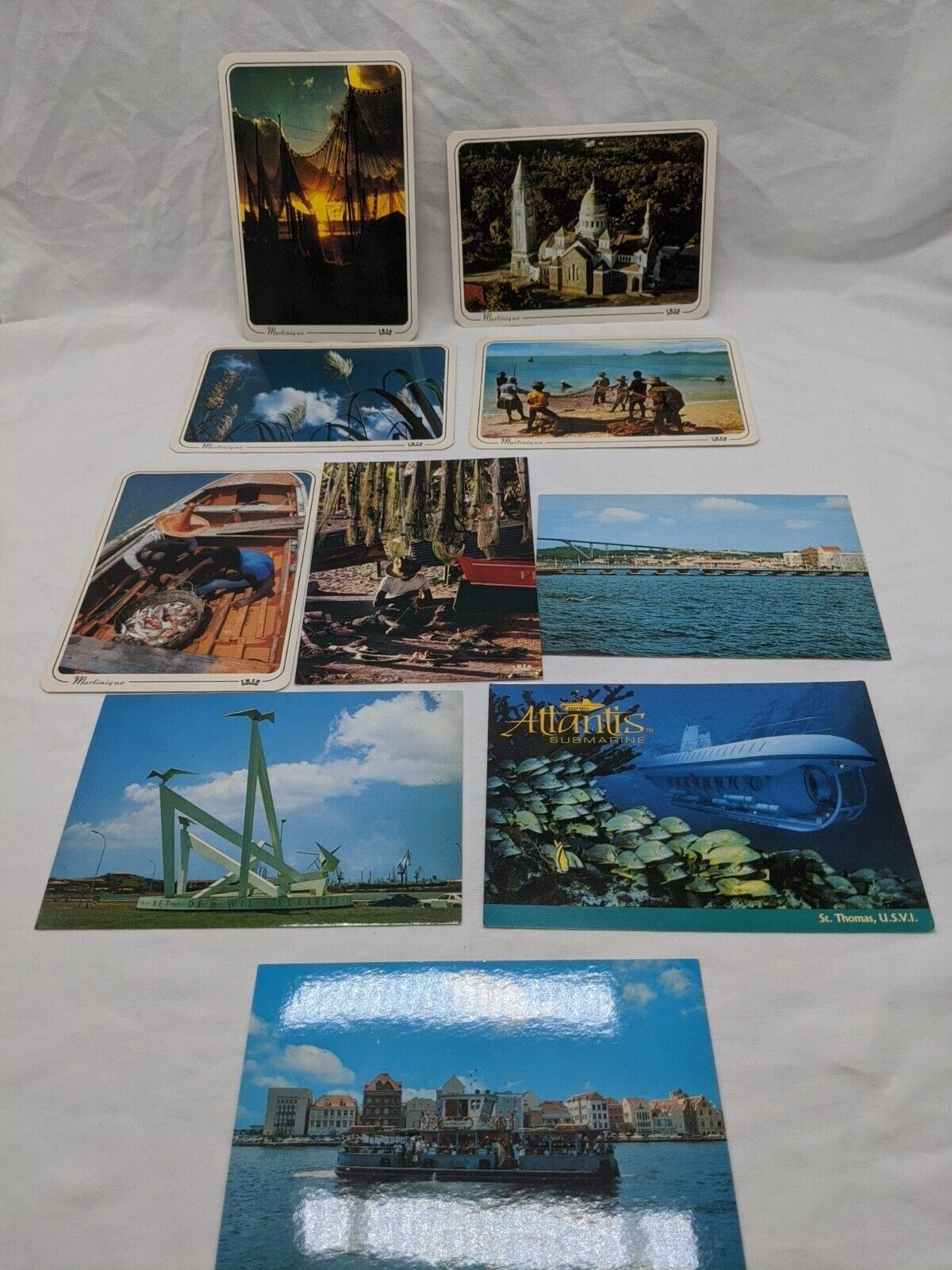 Lot Of (10) Carribean City And Sea Life Postcards