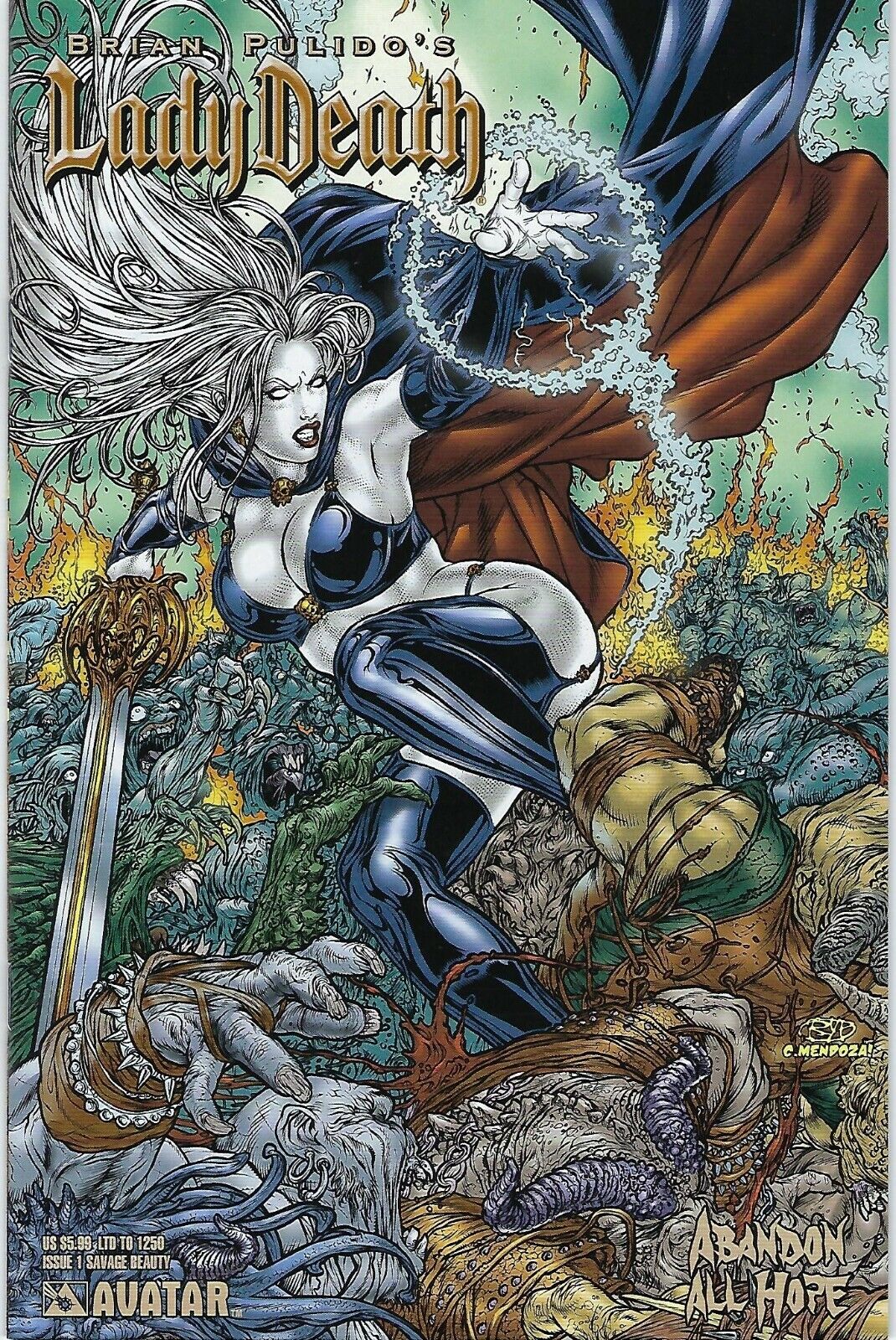 Lady Death:  Abandon All Hope # 1 Lim / 1250 Savage Beauty RYP Variant Cover  NM