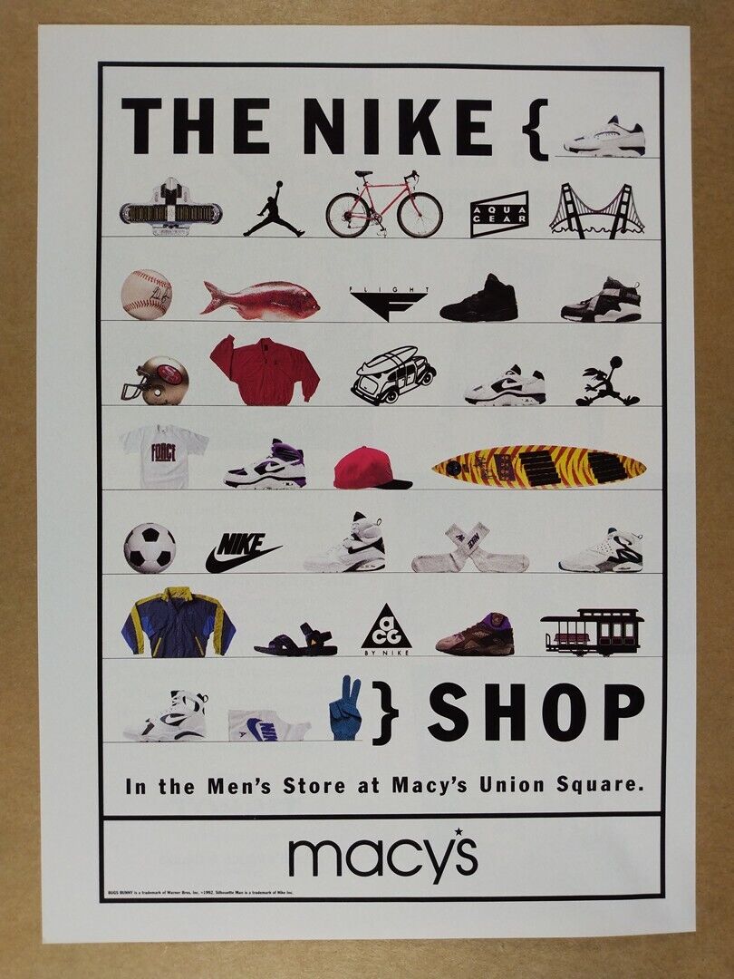 1993 The Nike Shop at Macy\'s vintage print Ad