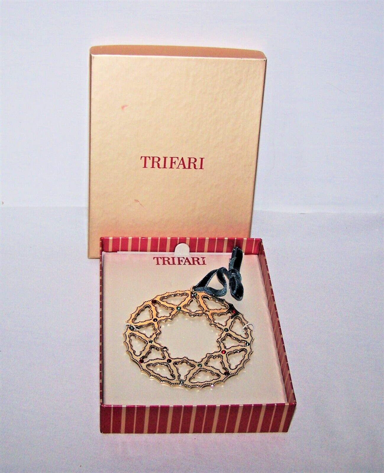 Trifari Snowflake Ornament in Original Box 3 Inches Wide