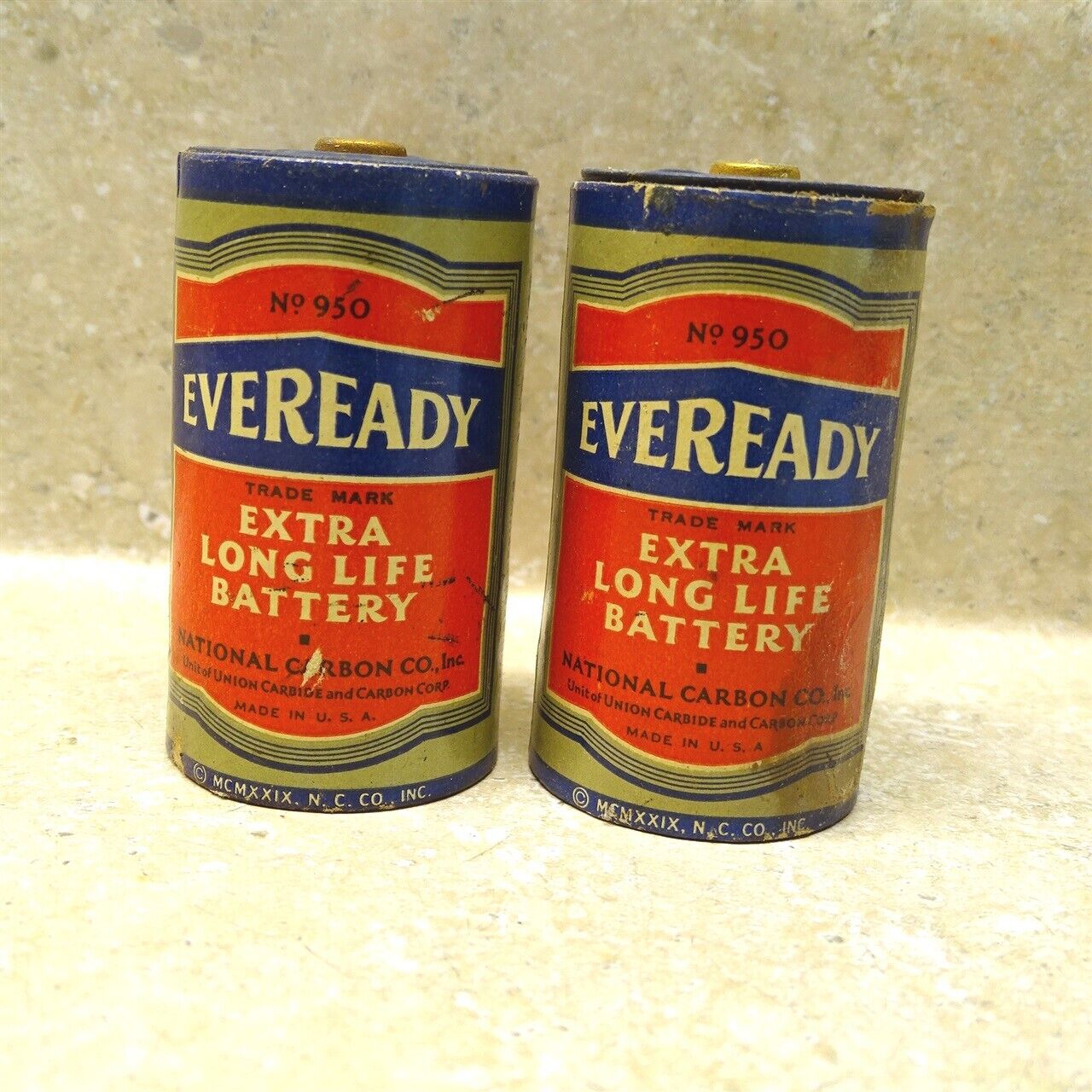 Vintage Eveready Extra Long Life Battery Pair (2) No. 950, MAR. 1933 #2