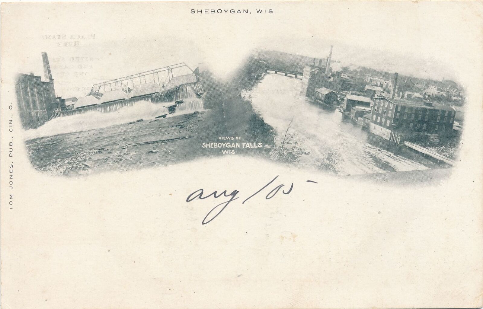 SHEBOYGAN WI - Sheboygan Falls Views Postcard - udb (pre 1908)