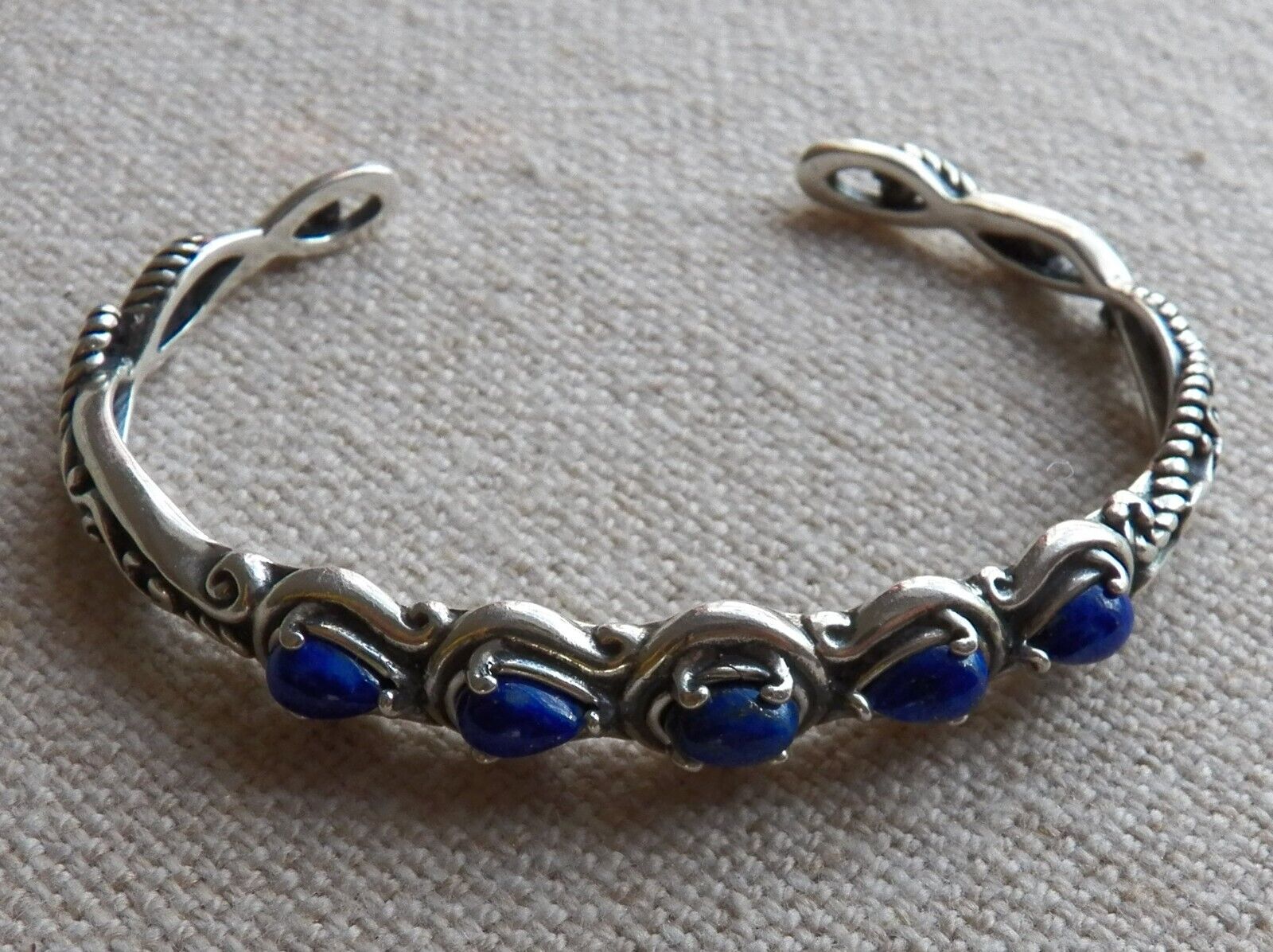 Carolyn Pollack Sterling Silver Blue Lapis Lazuli Cuff Bracelet - Small 6\