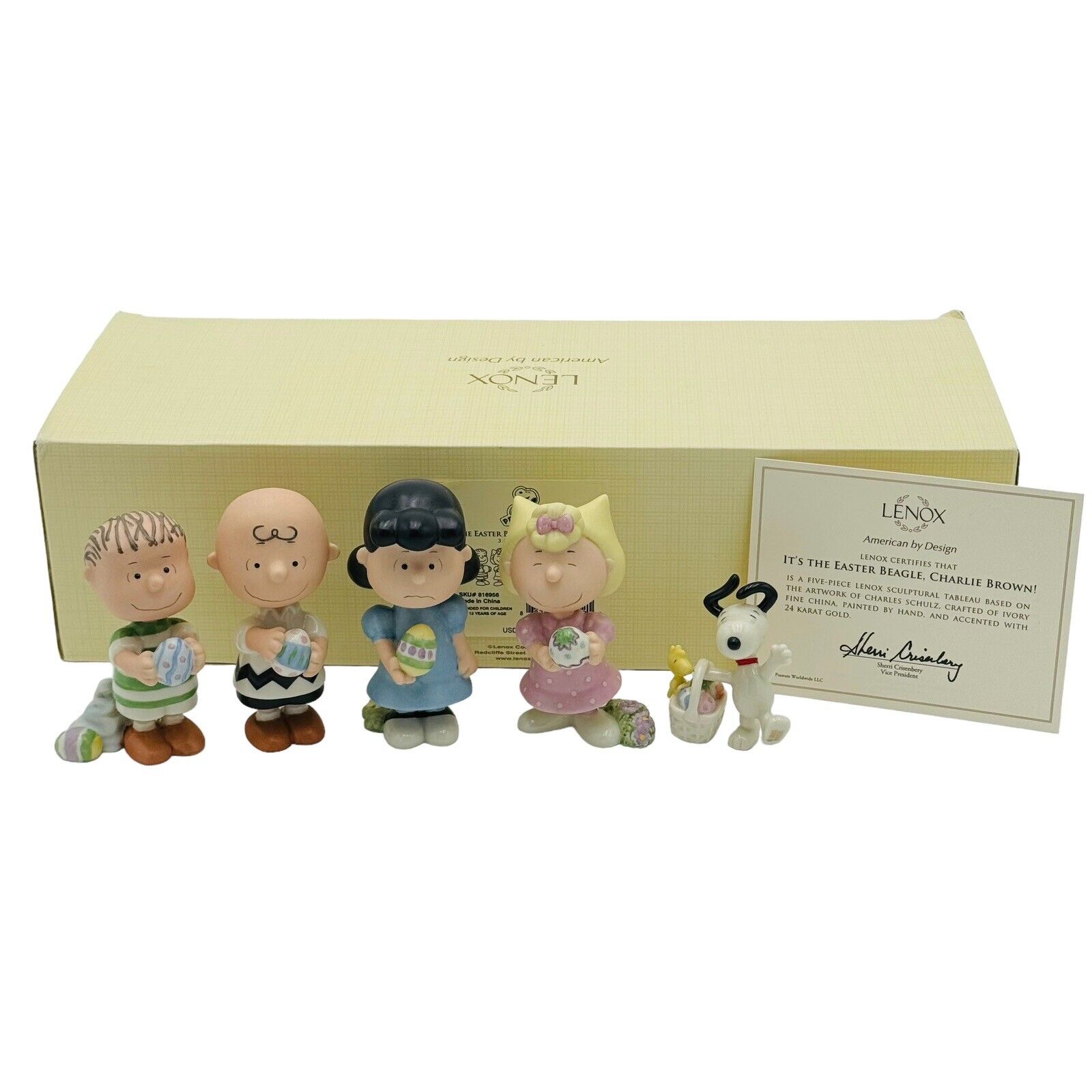 Lenox Peanuts It’s The Easter Beagle, Charlie Brown Set Of 5 Figurines NEW NIB