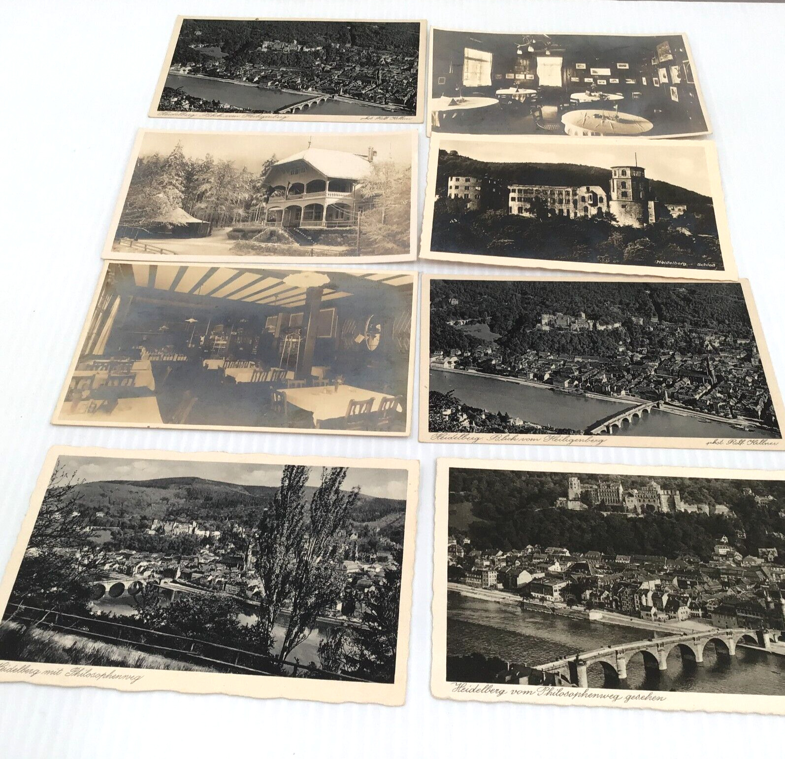 Heidelberg RPPC Postcards of buildings and countryside, post WW2 - 8 In Lot